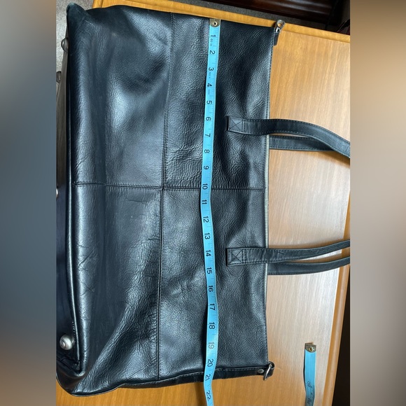 Liel Genuine Leather Large Tote Bag Hand Made in Columbia Black Color 20”X13”X7” - Picture 10 of 15